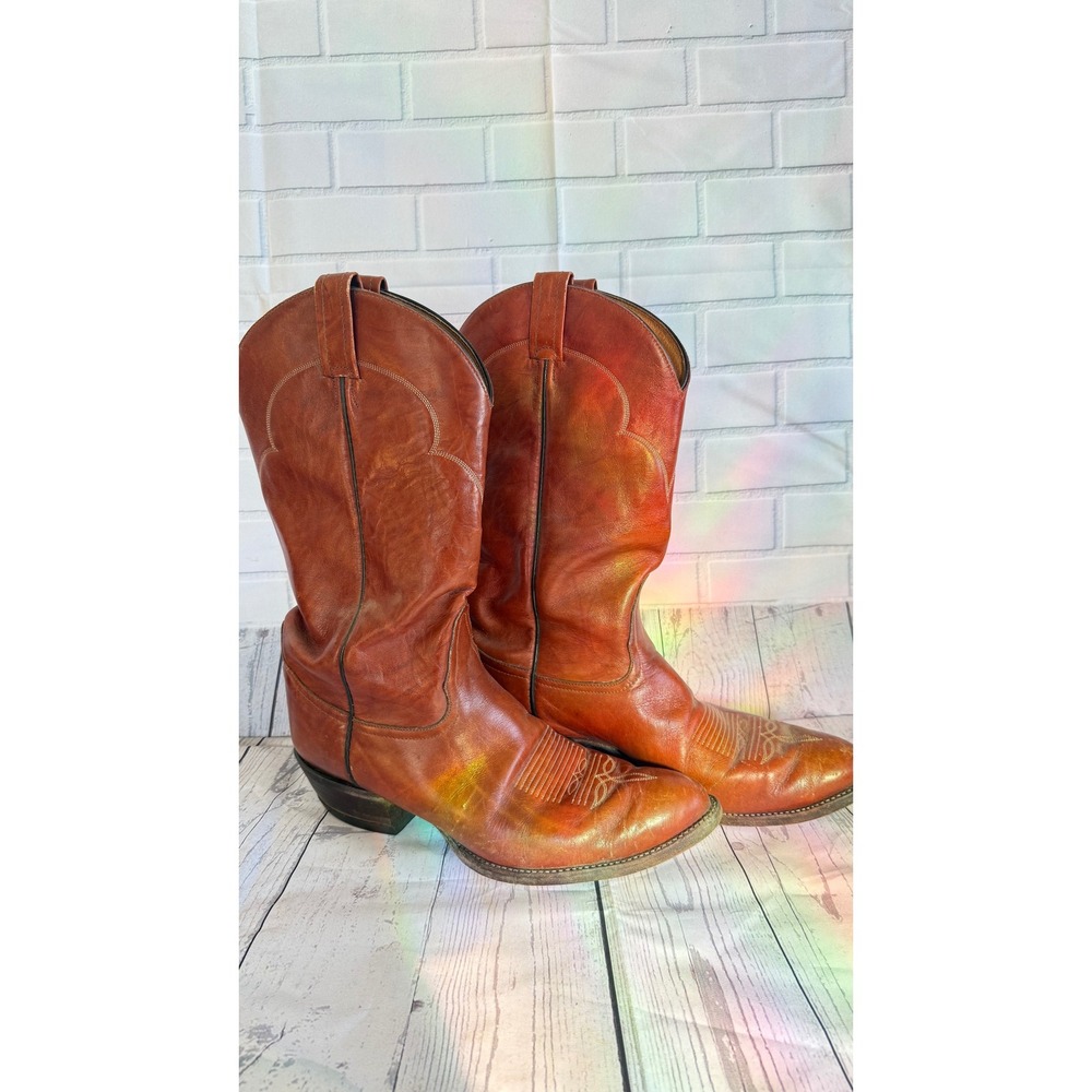 Tony Lama 5084 Mens Cognac Brown Leather Western Cowboy Boots Size 10 D